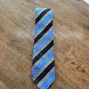 Donald Trump Signature Necktie 3.75X59" Silk Blue White Stripe Tie